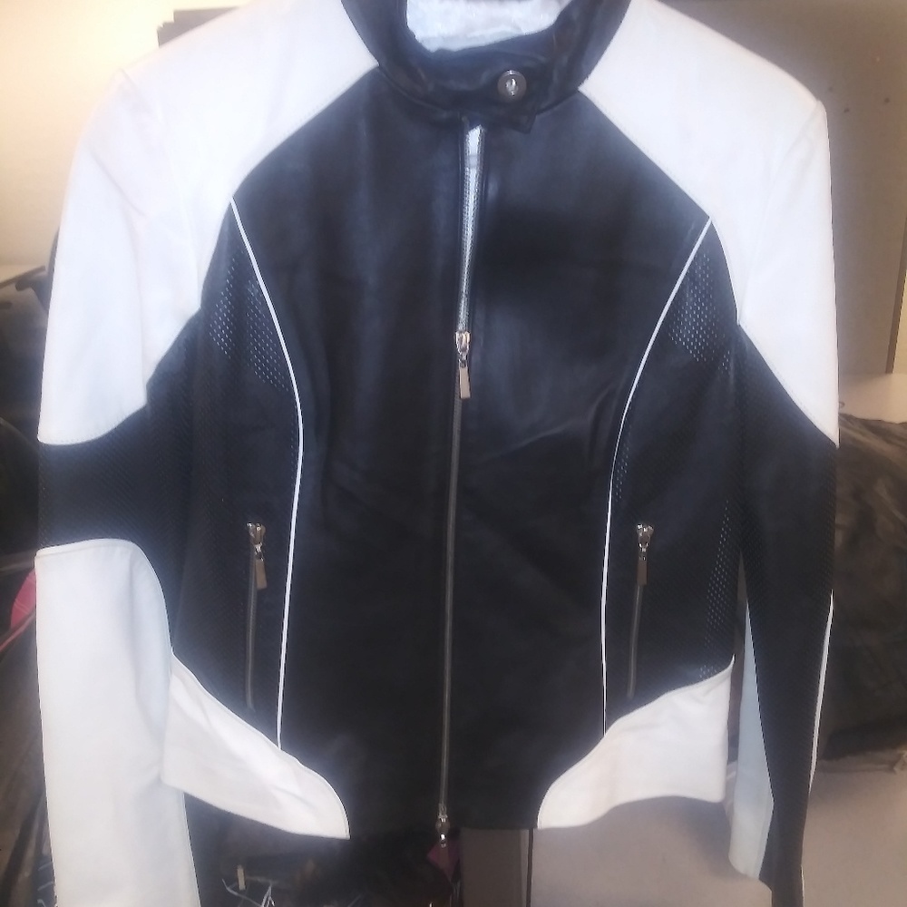 Blk&white leather. Jacket